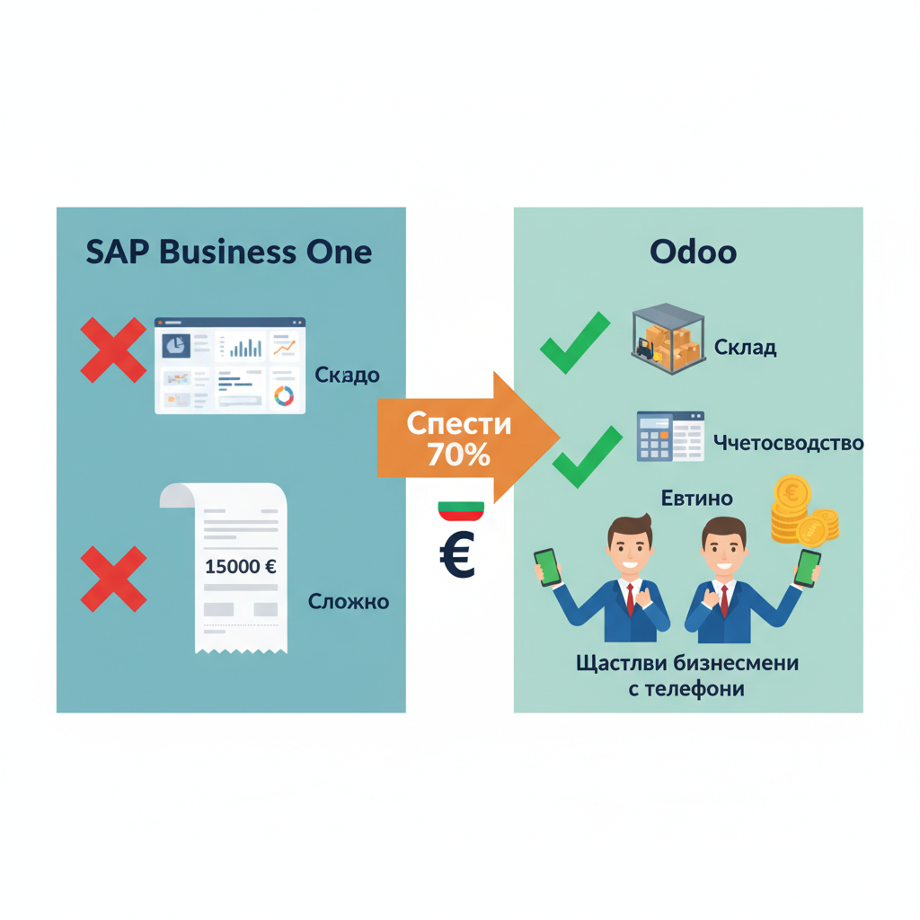 Odoo срещу SAP Business One: Защо малките фирми в България избират евтината алтернатива преди еврото?